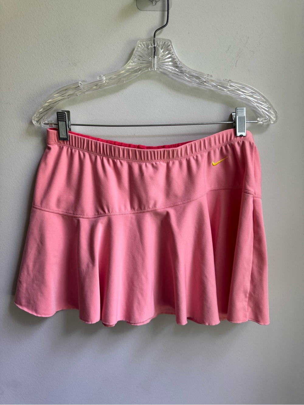 Nike Pink Circle Skater Tennis Skirt with Yellow Swoosh